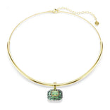 Swarovski Sublima choker kaulakoru, keltakullattu ja vihreät zirkonit, 5760763