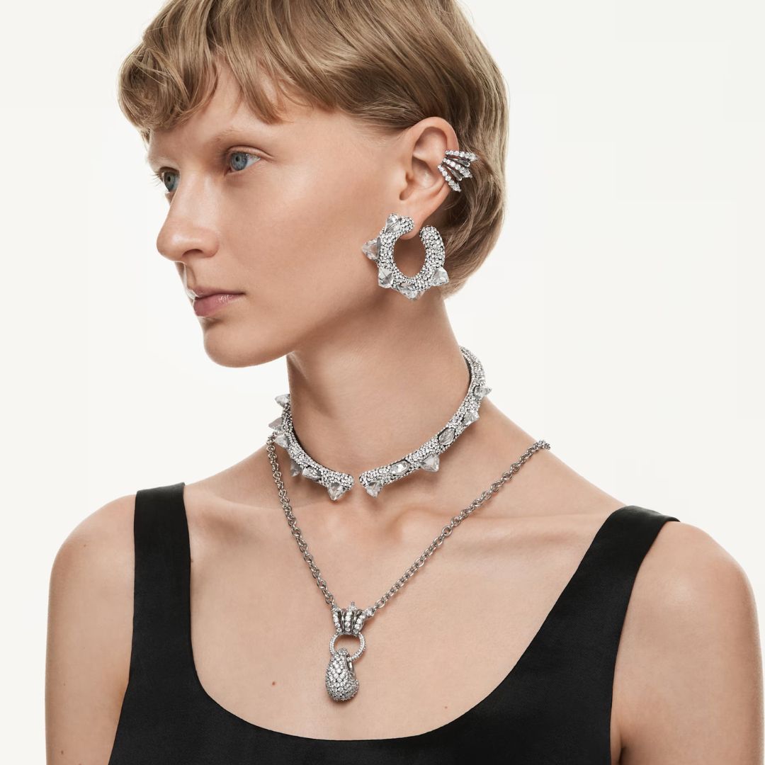 Swarovski Sublima choker kaulakoru, tumma metalli ja kirkkaat kristallit 5723286