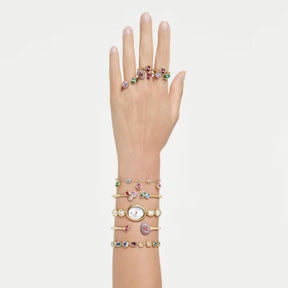Swarovski Sublima cocktailsormus, keltakullattu ja punaiset zirkonit, 5752897