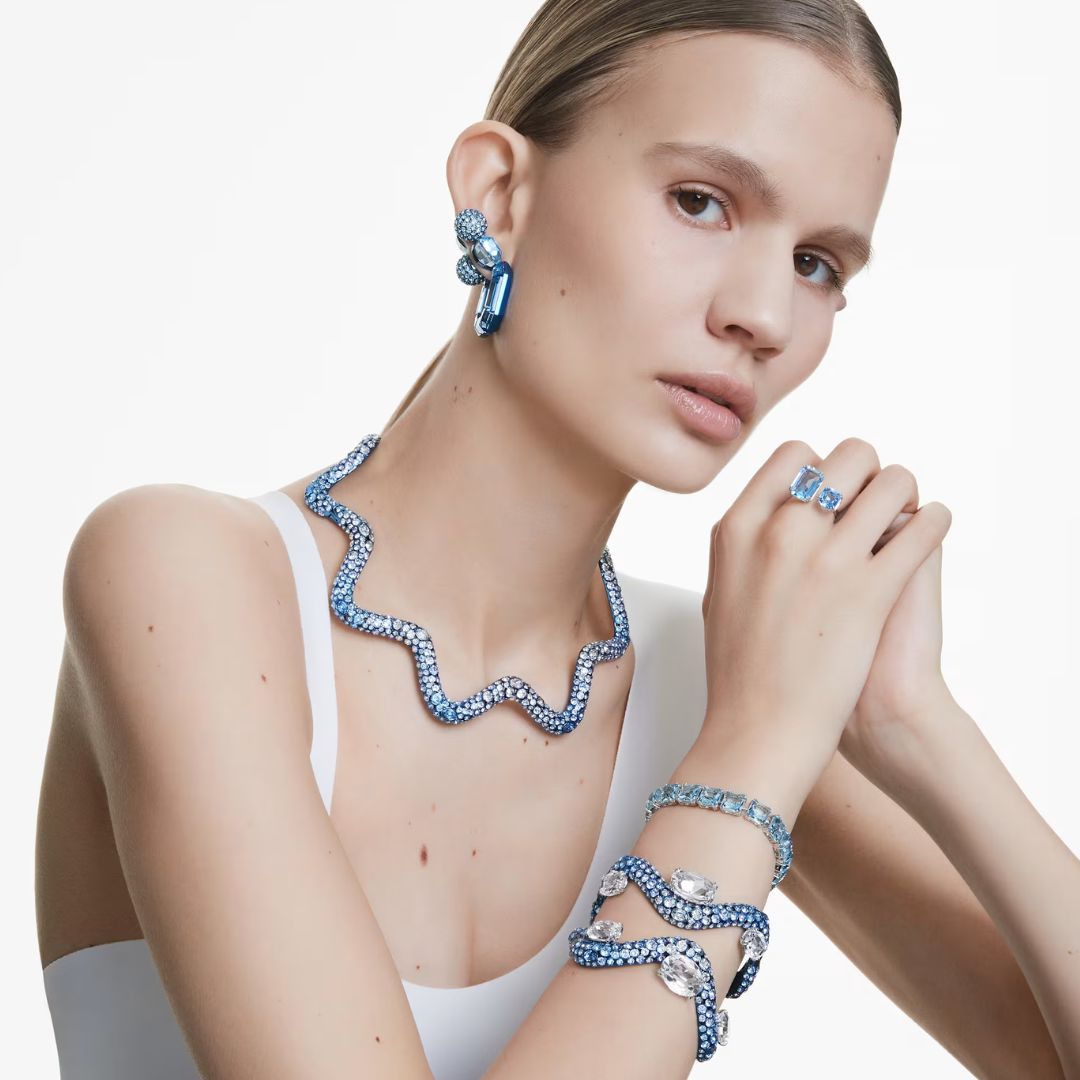 Swarovski Sublima kaulakoru, sininen ja kirkkaat kristallit 5699521