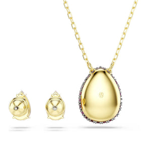 Swarovski Sublima korusetti, riipus ja korvakorut, keltakullattu ja punaiset zirkonit, 5752883