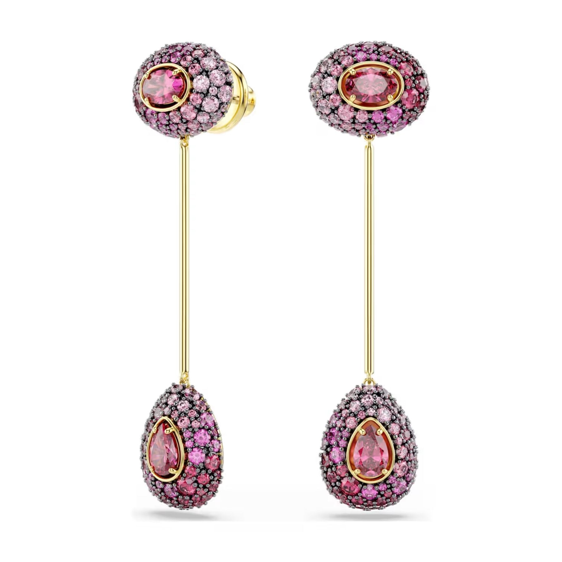 Swarovski Sublima korvakorut, keltakullattu ja punaiset zirkonit, 5752891