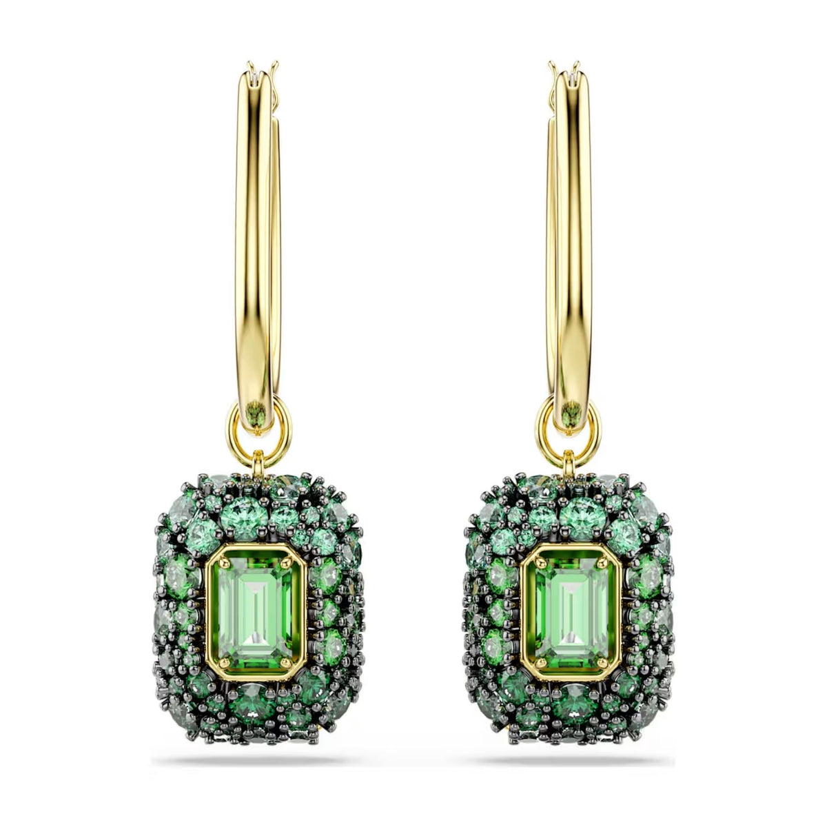 Swarovski Sublima korvakorut, keltakullattu ja vihreät zirkonit, 5752890