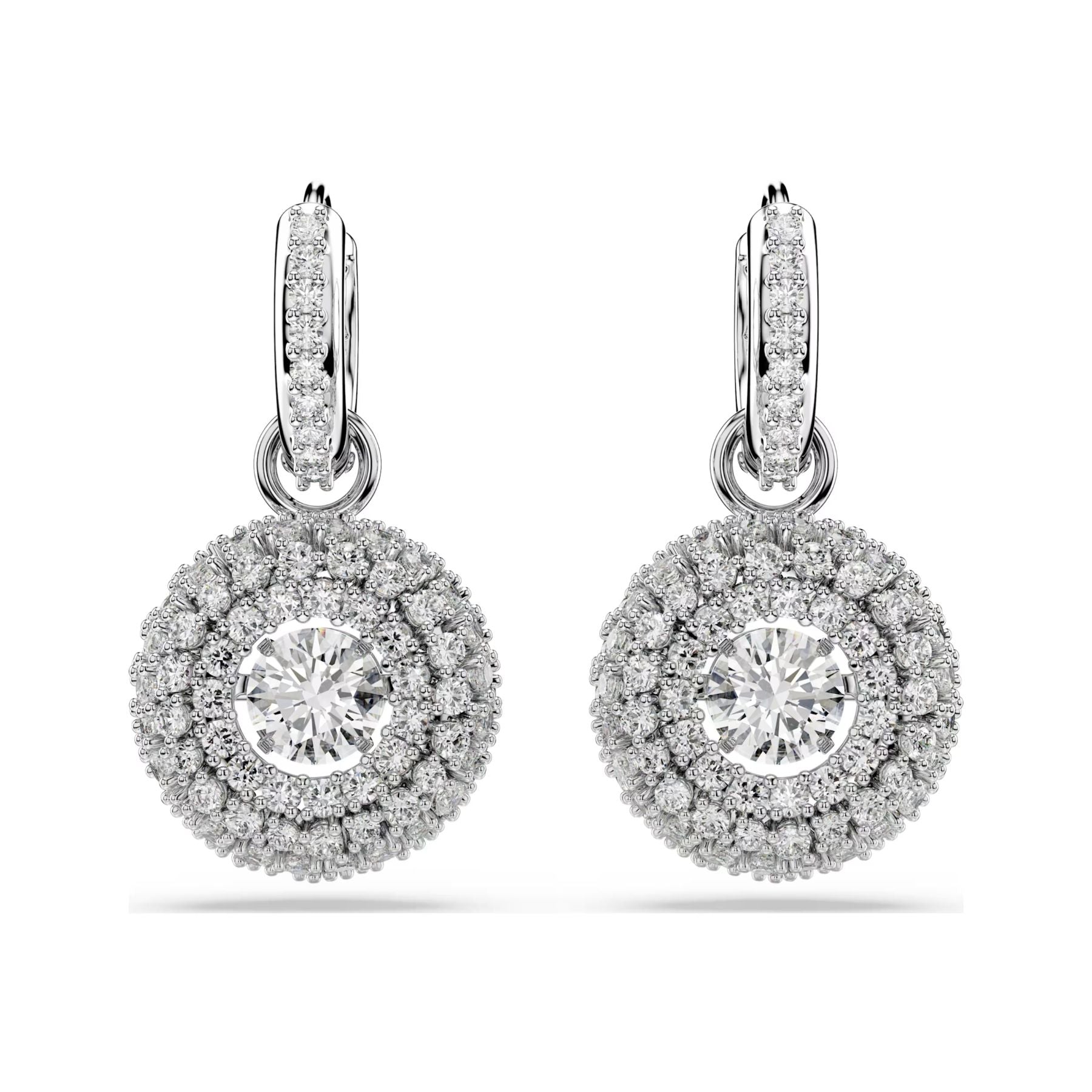 Swarovski Sublima korvakorut, vaalea metalli ja kirkkaat kristallit, 5738193