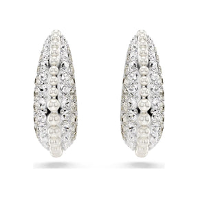 Swarovski Sublima korvakorut, vaalea metalli kirkkailla kristalleilla ja valkoisilla helmillä 5692107