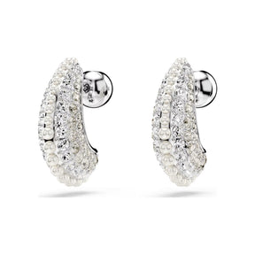 Swarovski Sublima korvakorut, vaalea metalli kirkkailla kristalleilla ja valkoisilla helmillä 5692107