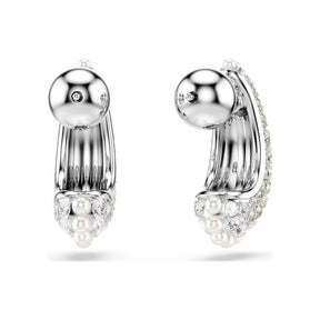 Swarovski Sublima korvakorut, vaalea metalli kirkkailla kristalleilla ja valkoisilla helmillä 5692107