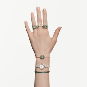 Swarovski Sublima rannerengas, keltakullattu ja vihreät zirkonit, 5758457
