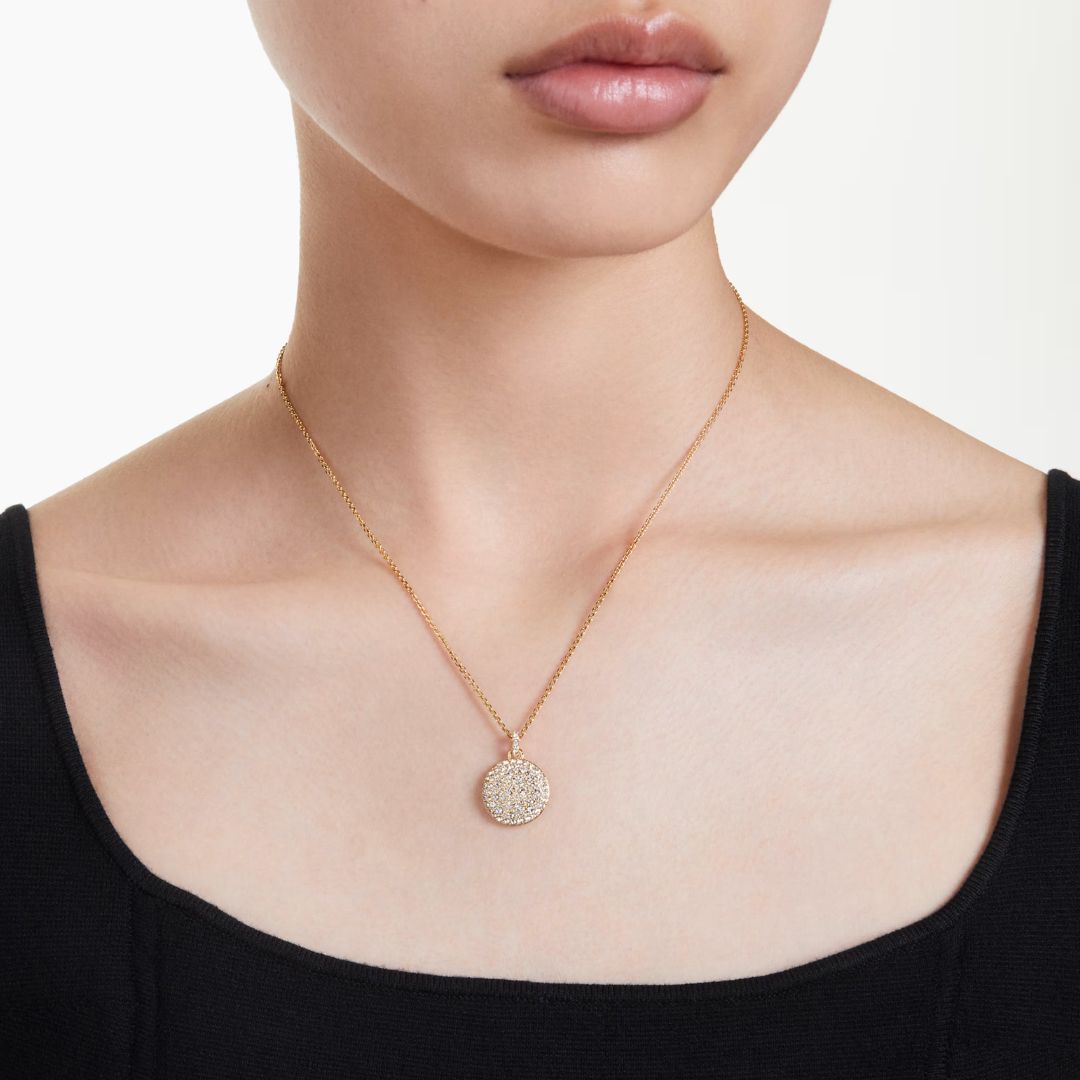 Swarovski Sublima riipus, keltakullattu ja kirkkaat kristallit, 5683443