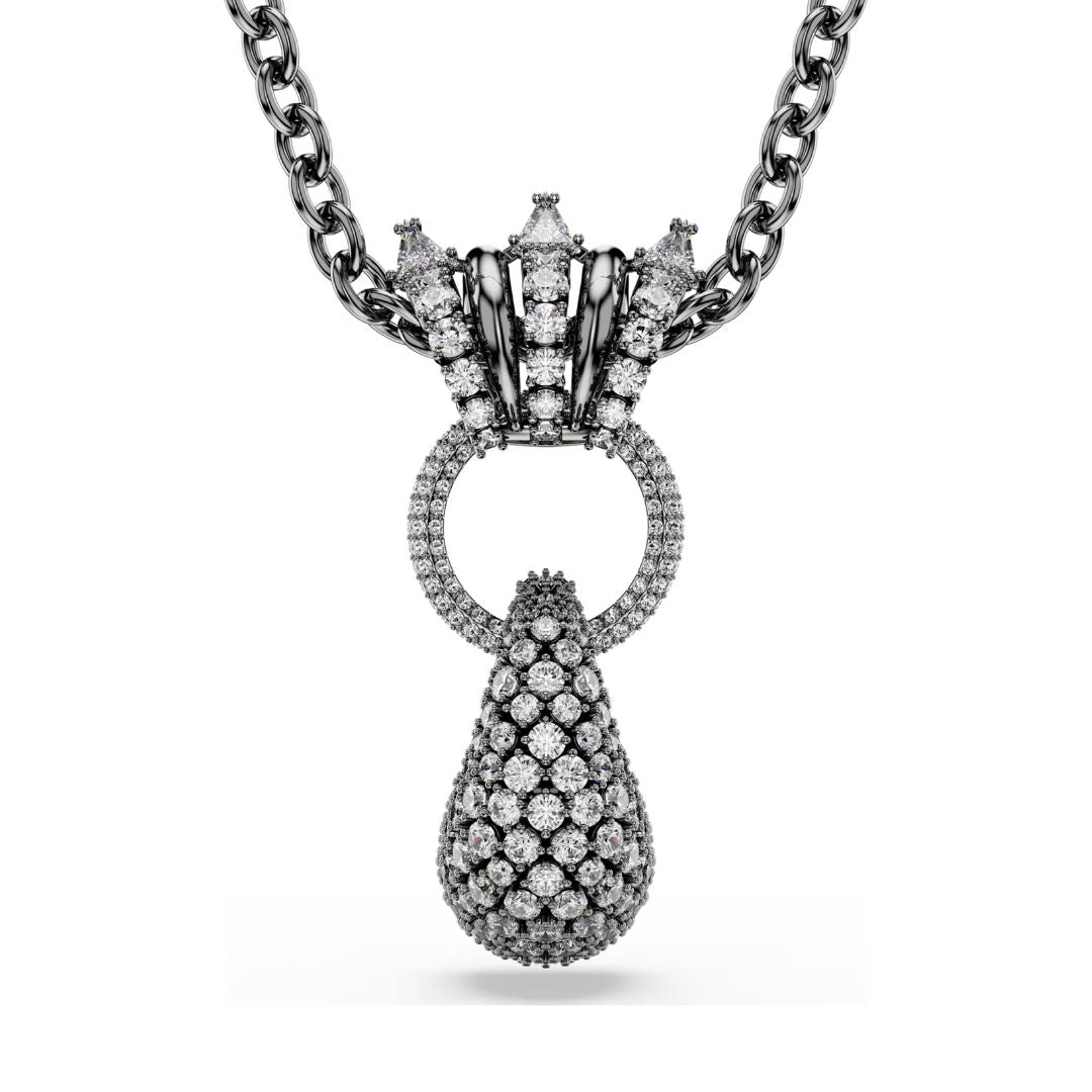 Swarovski Sublima Pendant, Dark Metal and White Crystals 5735224