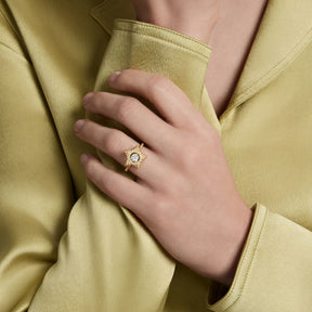 Swarovski Sublima sormus, keltakullattu ja eriväriset zirkonit, 5767345