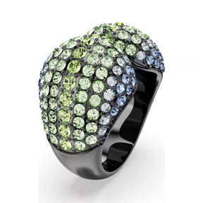 Swarovski Sublima sormus, tumma metalli ja eri väriset kristallit
