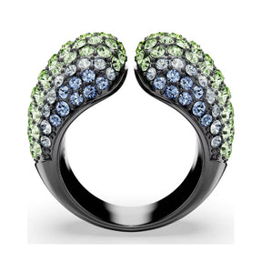 Swarovski Sublima sormus, tumma metalli ja eri väriset kristallit