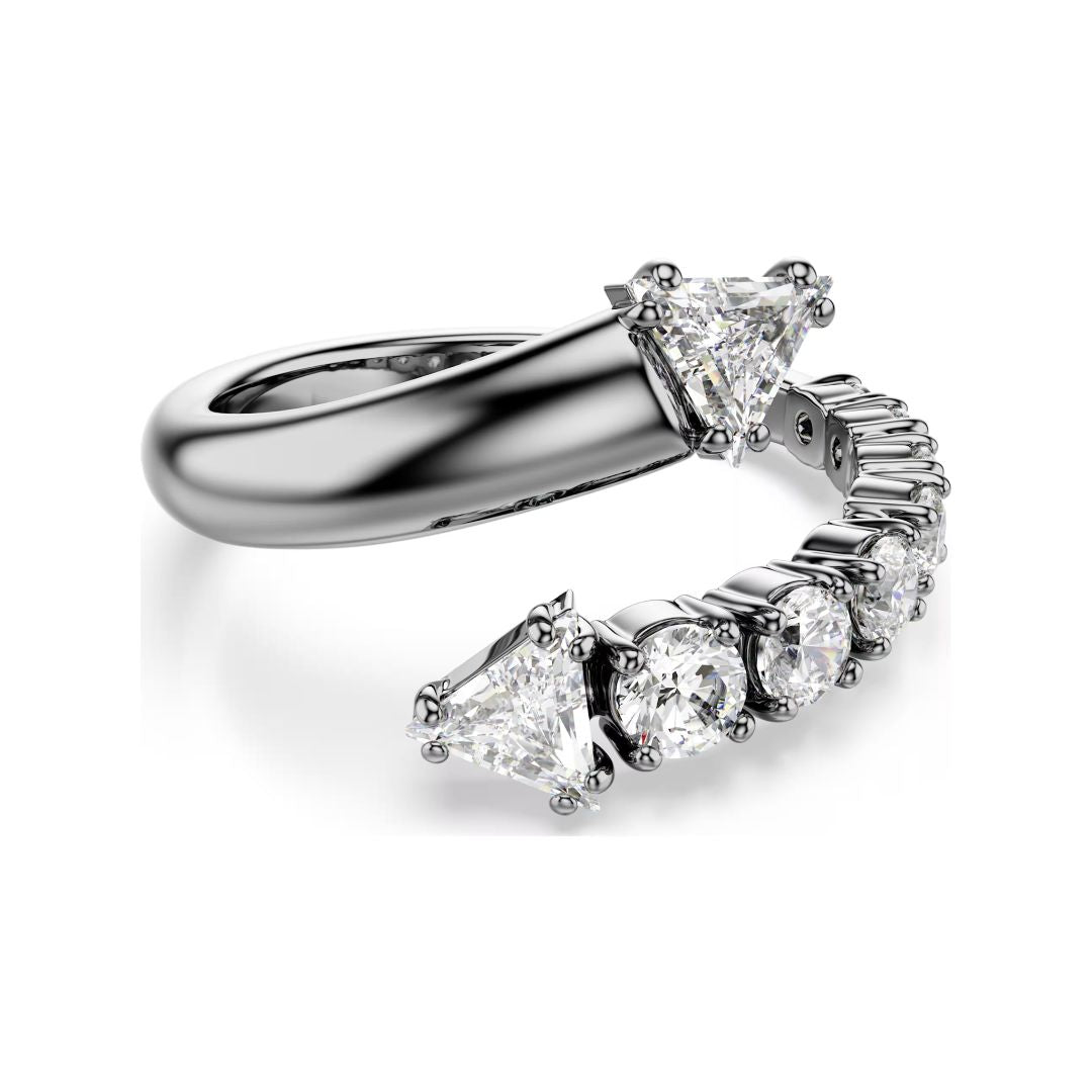 Swarovski Sublima Ring, Ruthenium Plated Metal and White Crystals