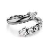 Swarovski Sublima Ring, Ruthenium Plated Metal and White Crystals