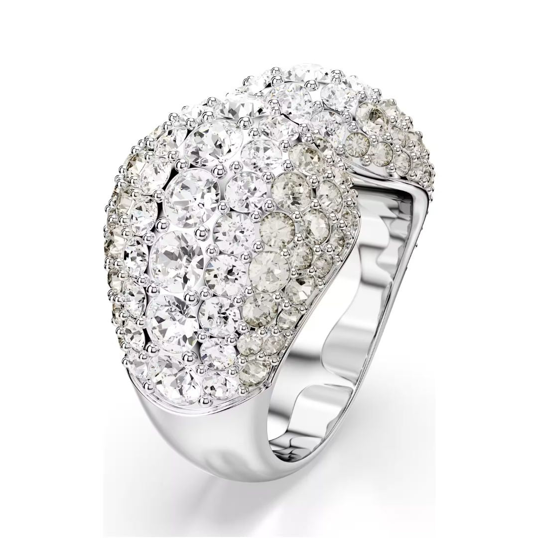 Swarovski Sublima Ring, Rhodium Plated Metal and White Crystal