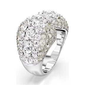 Swarovski Sublima sormus, vaalea metalli ja kirkas kristalli