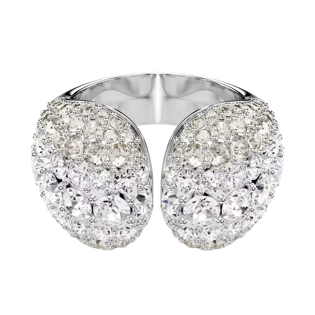 Swarovski Sublima Ring, Rhodium Plated Metal and White Crystal