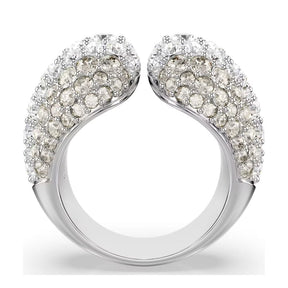Swarovski Sublima sormus, vaalea metalli ja kirkas kristalli