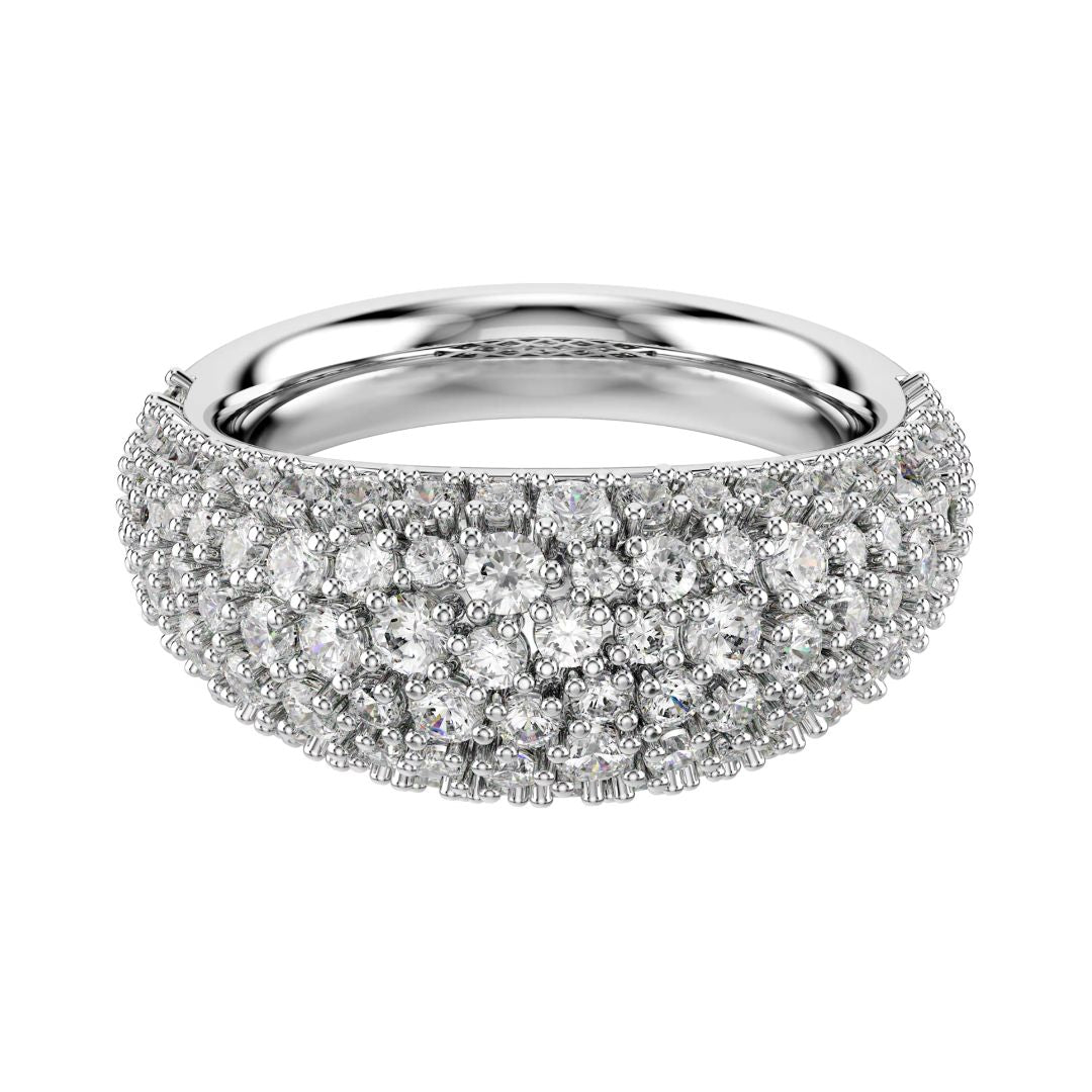 Swarovski Sublima sormus, vaalea metalli ja kirkkaat kristallit