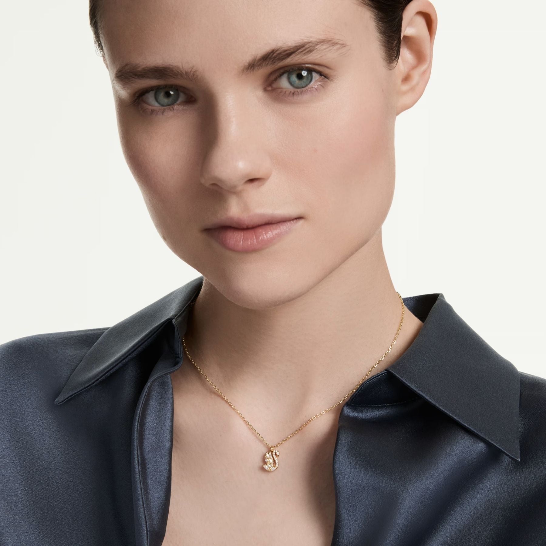 Swarovski Swan kaulakoru, keltakullattu ja kirkkaat zirkonit, 5754626