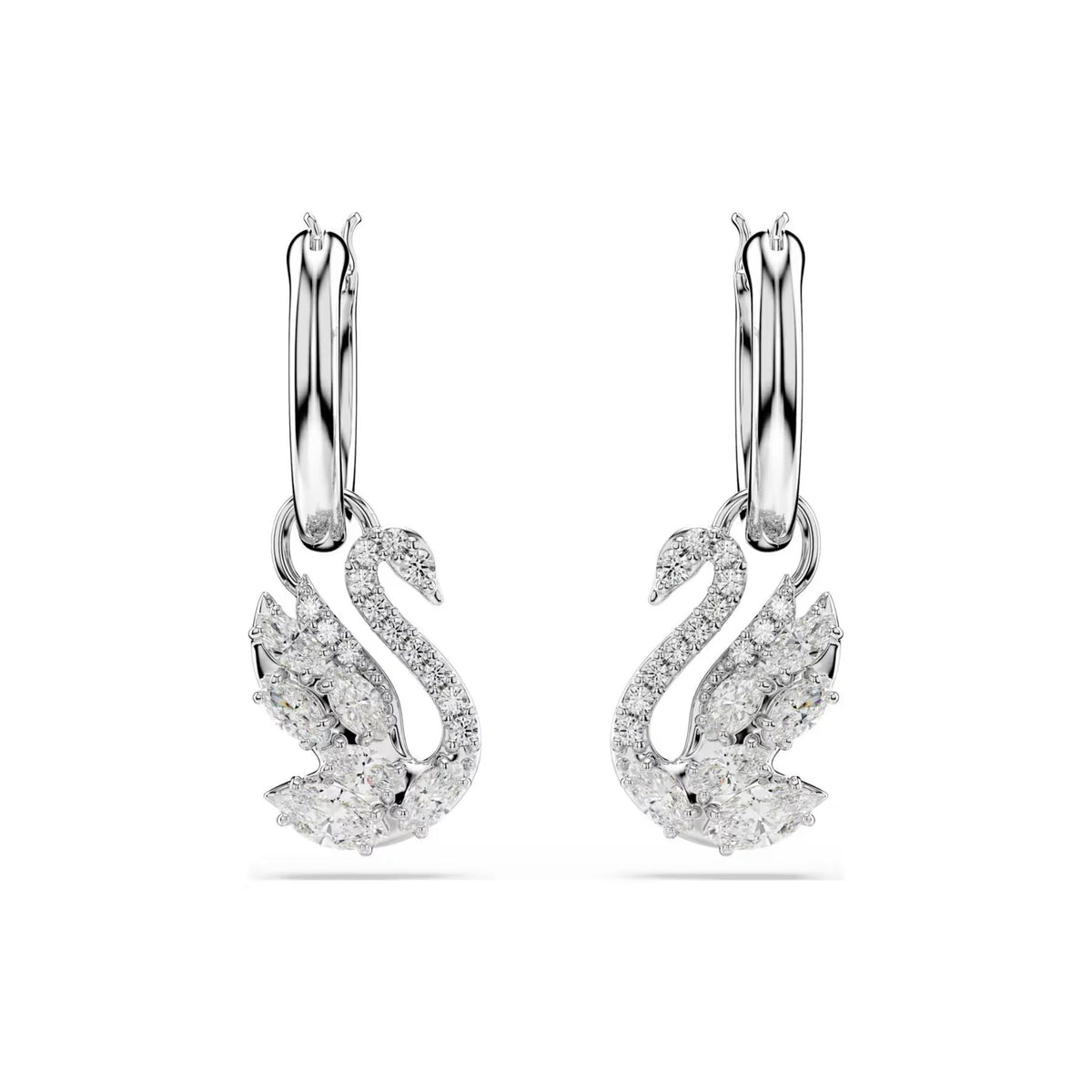 Swarovski Swan korvakorut, vaalea metalli ja kirkkaat zirkonit, 5759942
