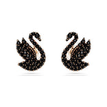 Swarovski Swan korvakorut, ruusukullanväri ja mustat kristallit 5684608