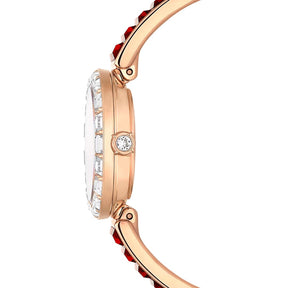 Swarovski Swan rannekello, ruusukullanvärinen ja punaiset kristallit, 5690811