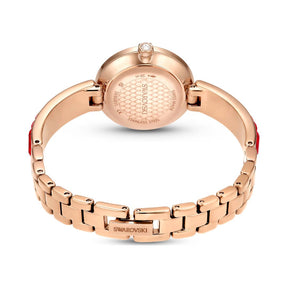 Swarovski Swan rannekello, ruusukullanvärinen ja punaiset kristallit, 5690811