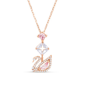 Swarovski Swan riipus, ruusukullanväri, vaaleanpunaiset ja kirkkaat kristallit, 5473024