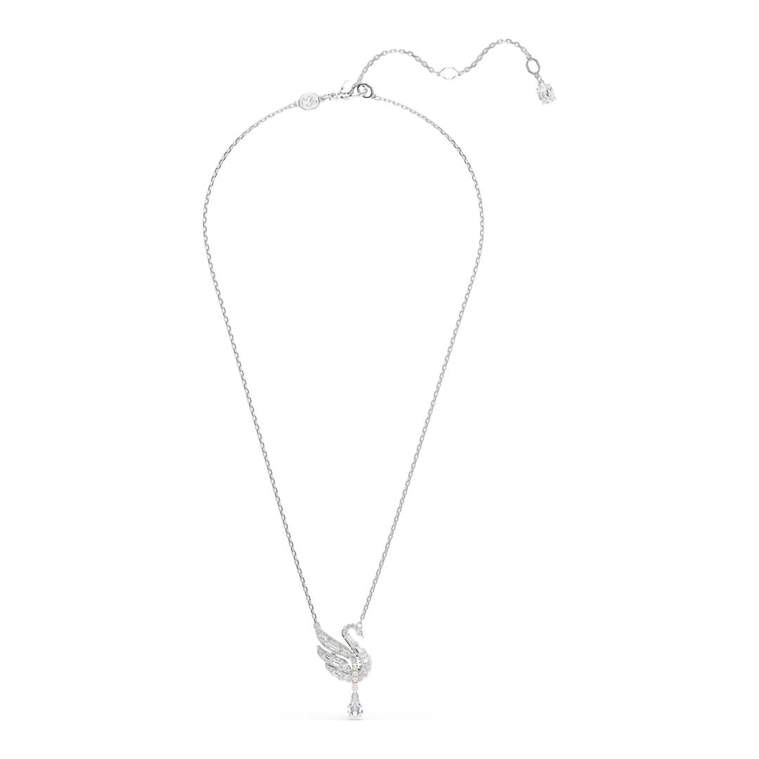 Swarovski Swan riipus, vaalea metalli ja kirkkaat kristallit, 5723387