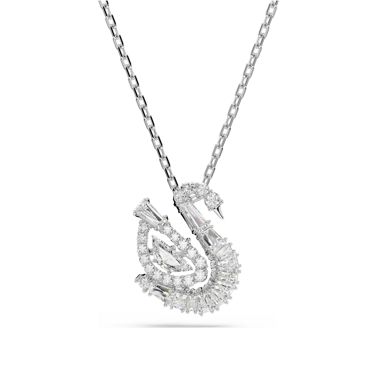 スワロフスキー Swarovski  『スワン4Ｐ【Ｌ・Ｍ2・Ｓ】』　Ｓ17Ｃ Swarovski Swan Pendant, Rhodium Plated and White Crystals 5732412