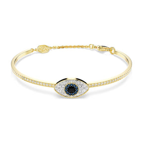 Swarovski Symbolica Evil Eye rannekoru, keltakullanväri ja eri väriset kristallit