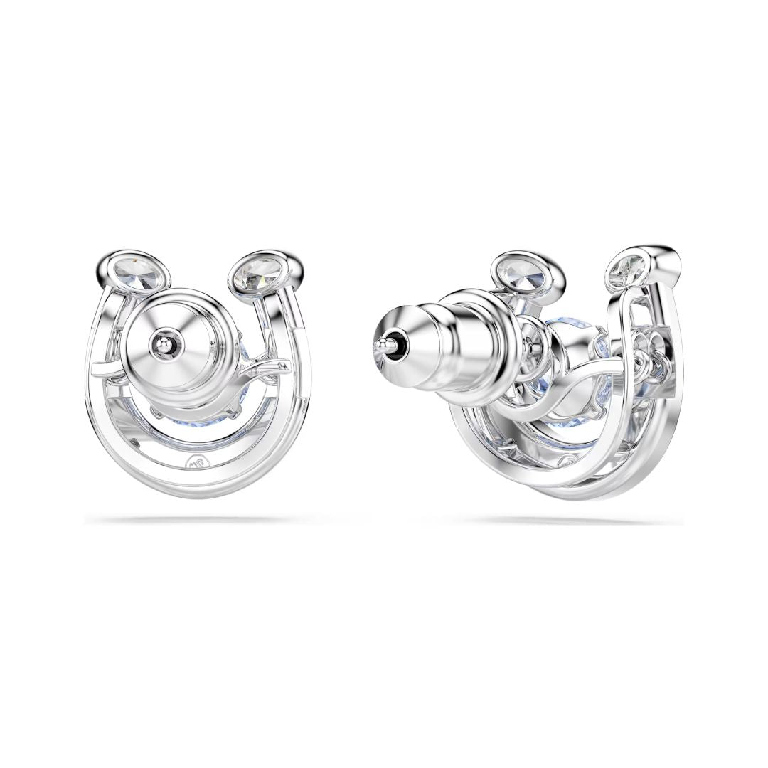 Swarovski Symbolica Horse Shoe Earrings, Blue and White Crystals, 5746
