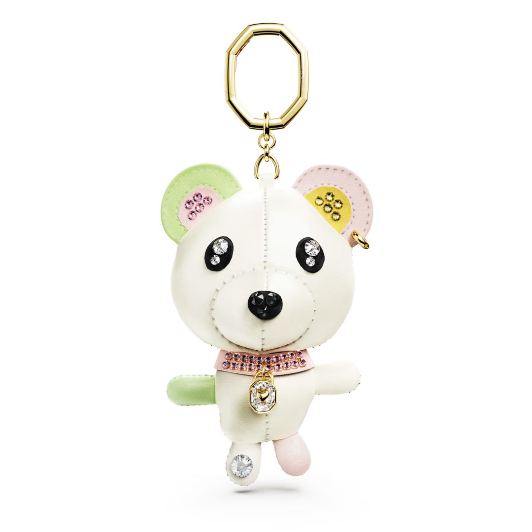 Swarovski Teddy avaimenperä, keltakullattu, nahka ja kristallit, 5734069