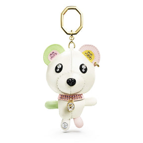 Swarovski Teddy avaimenperä, keltakullattu, nahka ja kristallit, 5734069