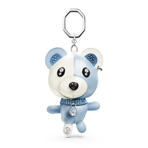 Swarovski Teddy avaimenperä, ruostumaton teräs, nahka ja siniset kristallit, 5733771