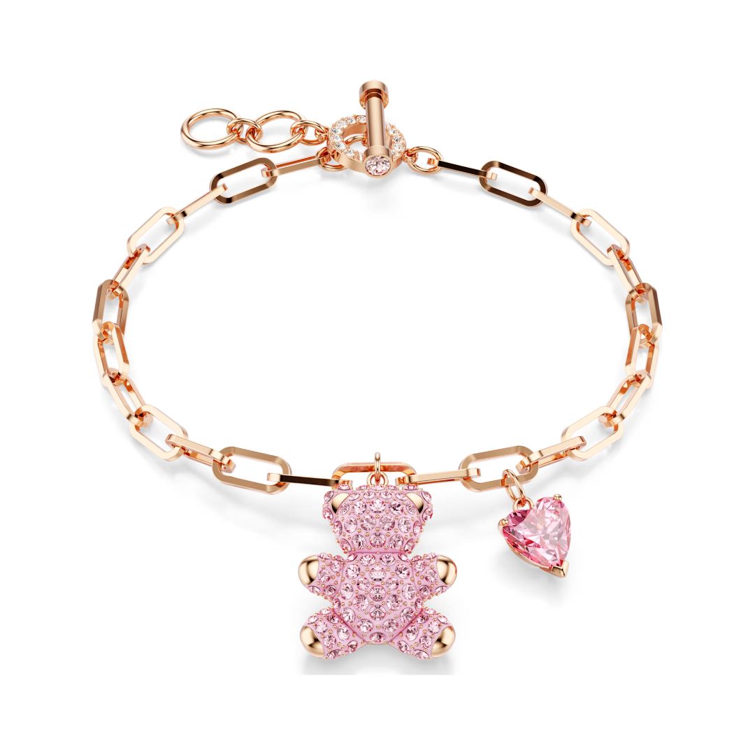 Swarovski Teddy rannekoru, ruusukullanväri ja vaaleanpunaiset kristallit 5642978