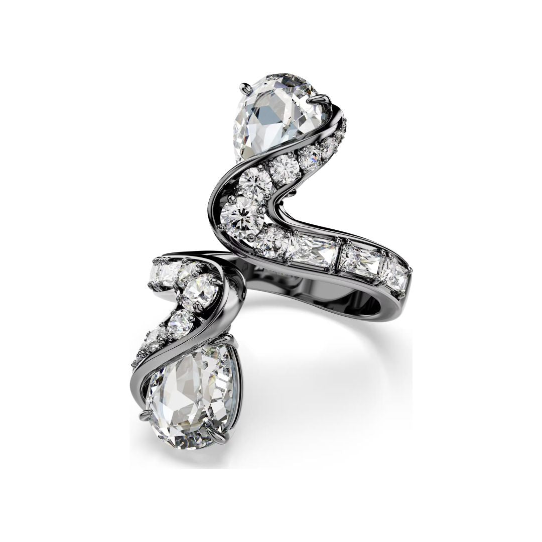 Swarovski The Vienna Collection Ring, Dark Metal and White Crystals