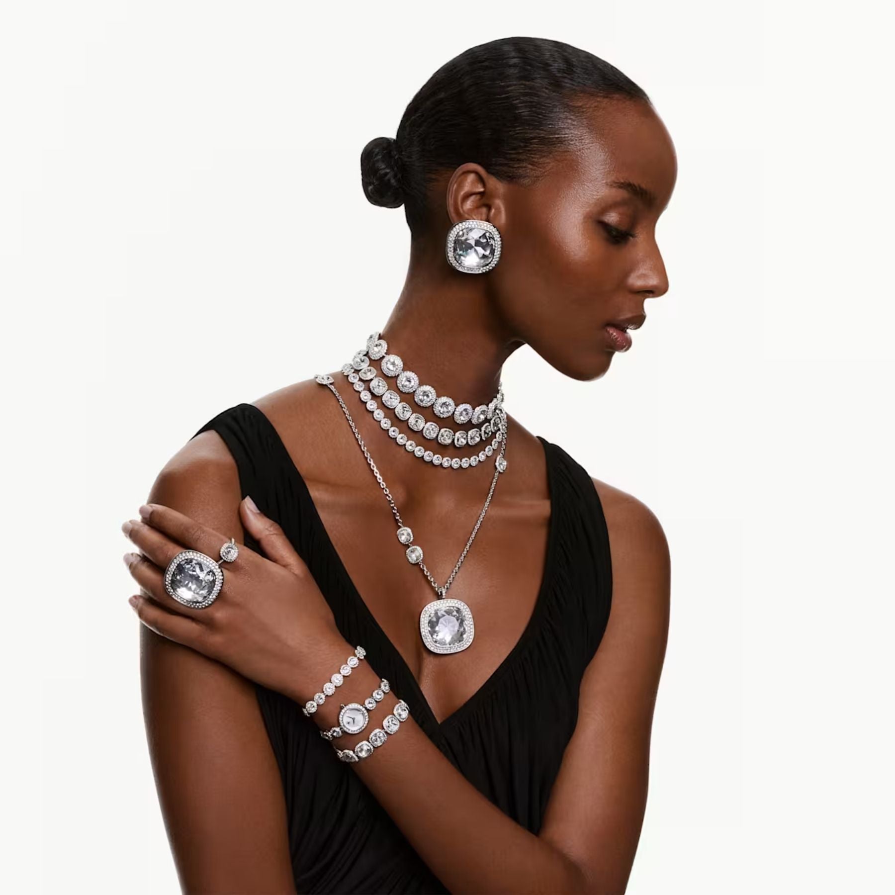 Swarovski Una Angelic kaulakoru, vaalea metalli ja kirkkaat kristallit, 5751326