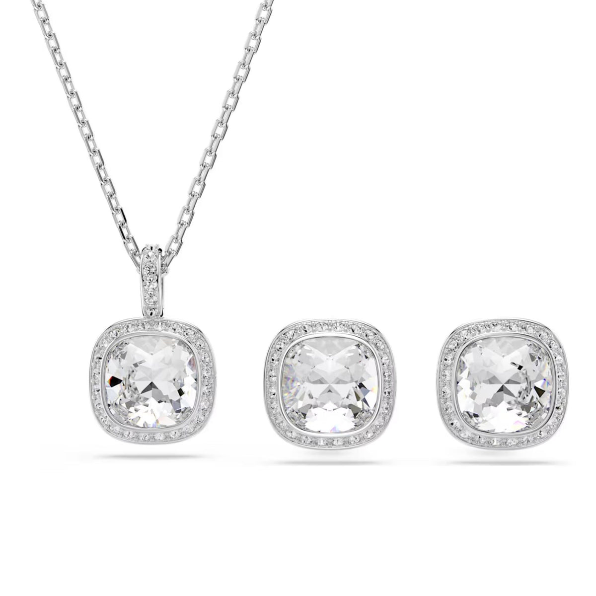 Swarovski Una Angelic korusetti, korvakorut ja kaulakoru, vaalea metalli ja kirkkaat kristallit, 5754343