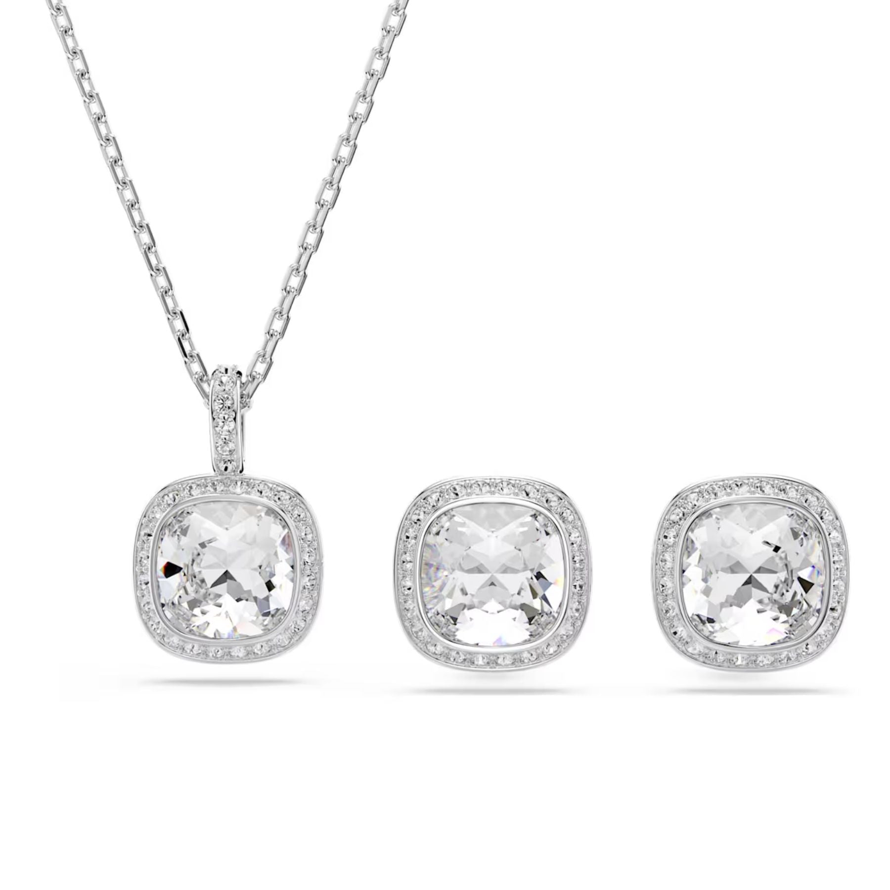 Swarovski Una Angelic korusetti, korvakorut ja kaulakoru, vaalea metalli ja kirkkaat kristallit, 5754343