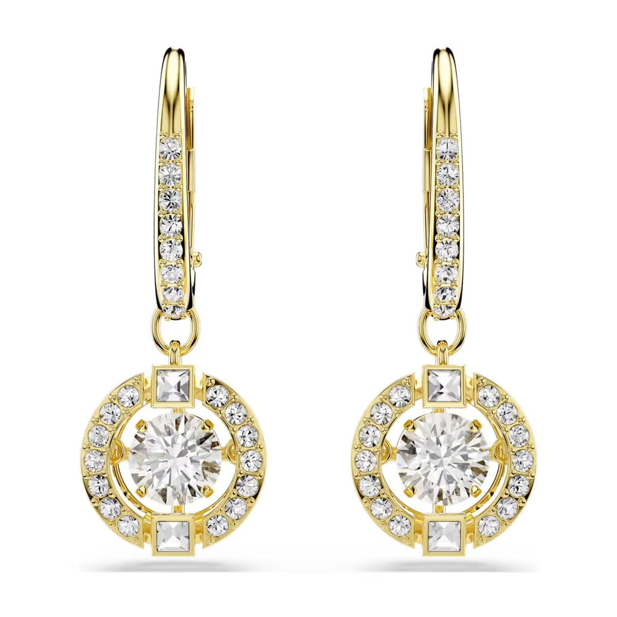 Swarovski Una Angelic korvakorut, keltakullattu ja kirkkaat kristallit, 5758095