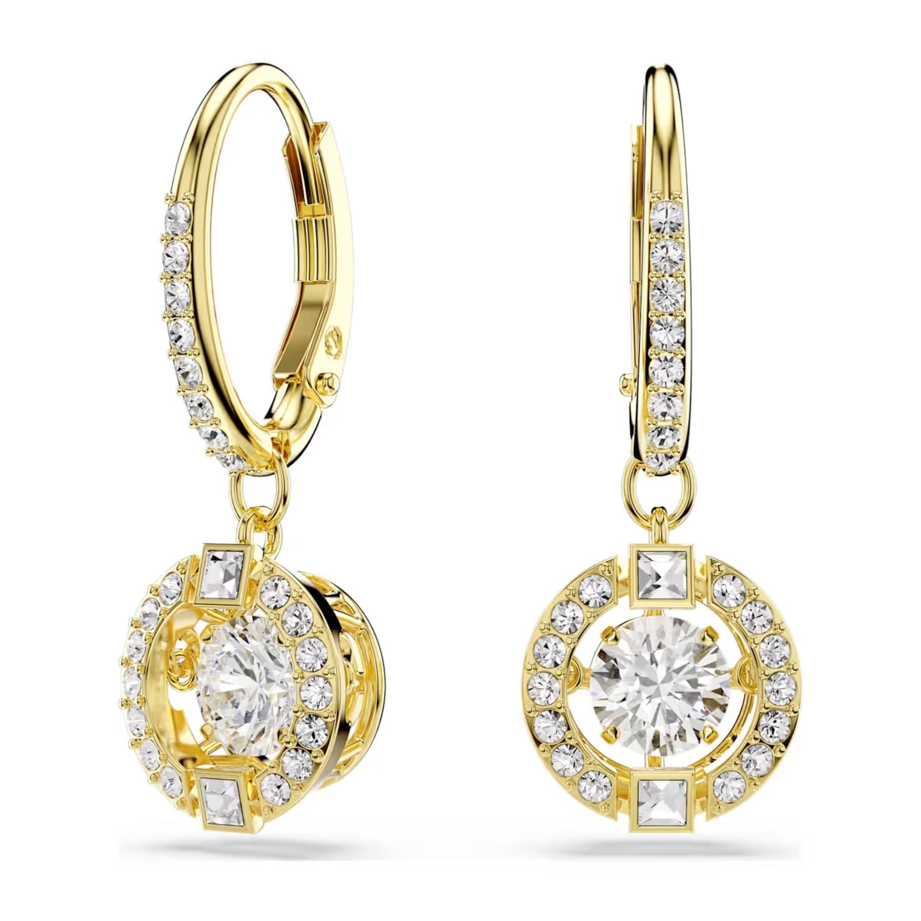 Swarovski Una Angelic korvakorut, keltakullattu ja kirkkaat kristallit, 5758095