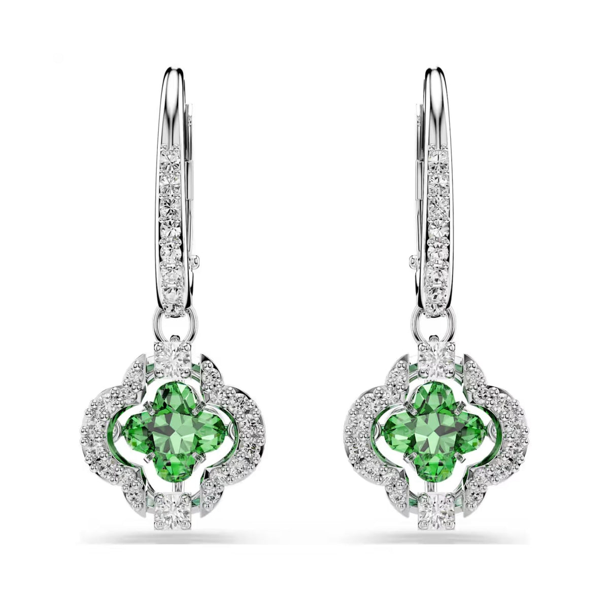 Swarovski Una Angelic korvakorut, vaalea metalli ja vihreä zirkonia, 5758001