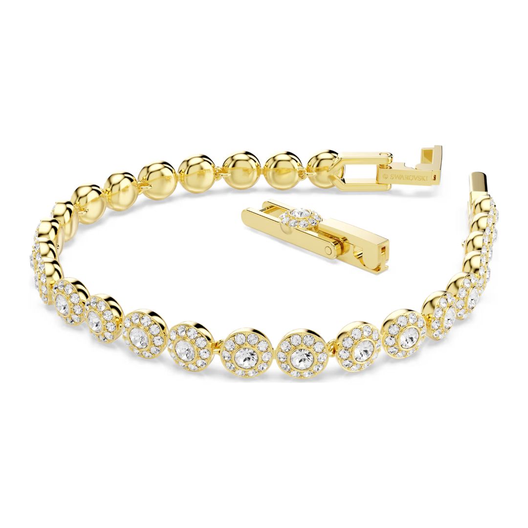 Swarovski Una Angelic rannekoru, keltakullattu ja kirkkaat kristallit, 5749386