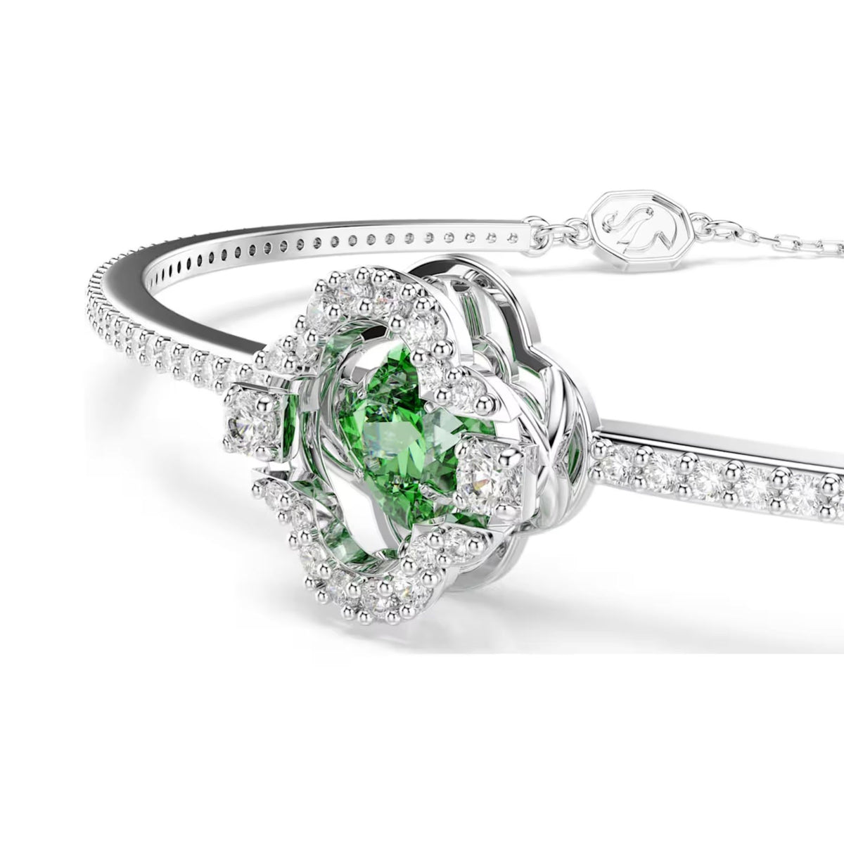 Swarovski Una Angelic rannerengas, vaalea metalli ja vihreä zirkonia, 5757791