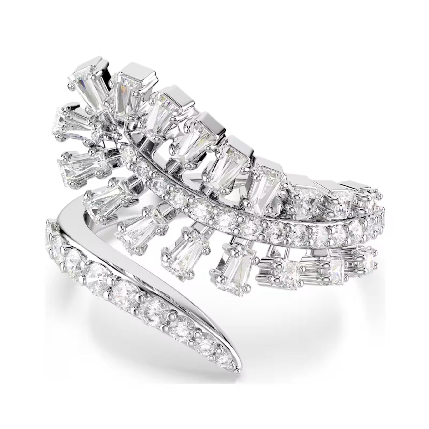 Swarovski Vienna avosormus, vaalea metalli ja kirkkaat zirkoniat, 5757835