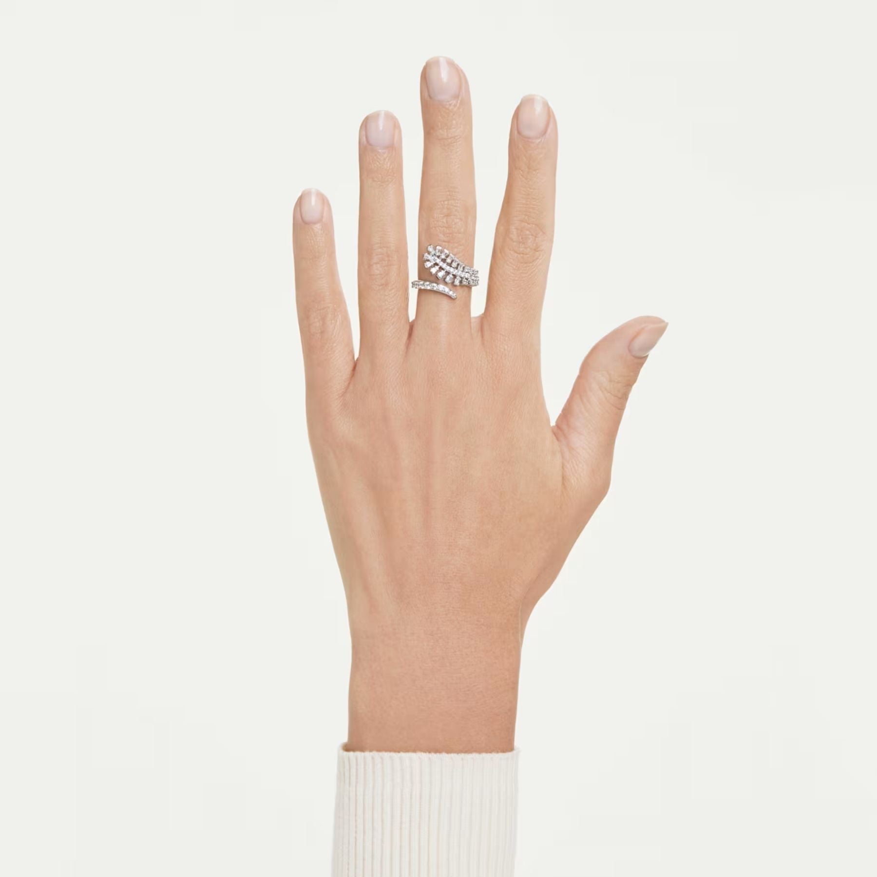 Swarovski Vienna avosormus, vaalea metalli ja kirkkaat zirkoniat, 5757835