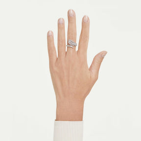 Swarovski Vienna avosormus, vaalea metalli ja kirkkaat zirkoniat, 5757835